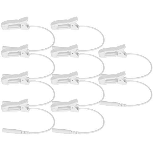 Akozon 10 Stück 2,0 mm Ohrclip Elektrodendraht Verbindungskabel Physiotherapiekabel Ohrclip-Elektrodenkabel Verbindungskabel für digitales TENS-Massagegerät